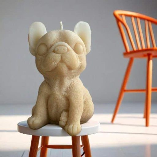 bougie bouledogue français decorative